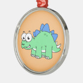 Niedliche Darstellung eines Stegosaurus. 2 Ornament Aus Metall (Links)