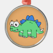 Niedliche Darstellung eines Stegosaurus. 2 Ornament Aus Metall (Vorne)