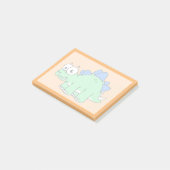 Niedliche Darstellung eines Stegosaurus. 2 Post-it Klebezettel (angewinkelt)