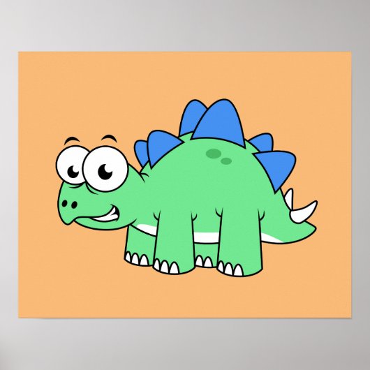 Niedliche Darstellung eines Stegosaurus. 2 Poster (Vorne)