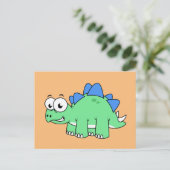 Niedliche Darstellung eines Stegosaurus. 2 Postkarte (Stehend Vorderseite)