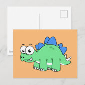 Niedliche Darstellung eines Stegosaurus. 2 Postkarte (Vorne/Hinten)