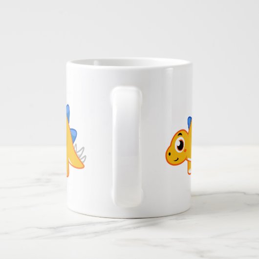 Niedliche Darstellung eines Stegosaurus. Jumbo-Tasse (Rückseite)