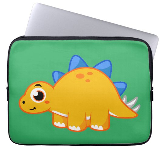 Niedliche Darstellung eines Stegosaurus. Laptopschutzhülle (Vorderseite)