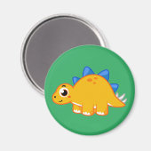 Niedliche Darstellung eines Stegosaurus. Magnet (Vorderseite/Rückseite)
