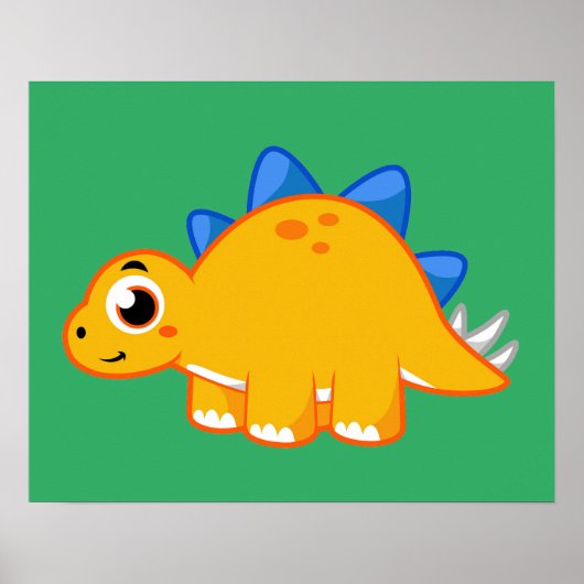 Niedliche Darstellung eines Stegosaurus. Poster (Vorne)