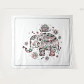 Niedliche Darstellung von Elefanten im Stamm Wandteppich (Vorderseite (Horizontal))