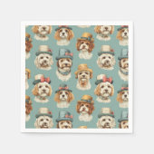 Niedliche Darstellung von Hunden in Haten Serviette (Vorderseite)
