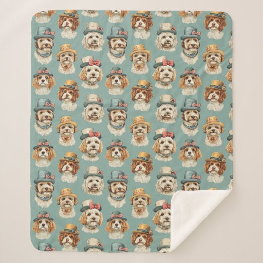 Niedliche Darstellung von Hunden in Haten Sherpadecke (Vorderseite)