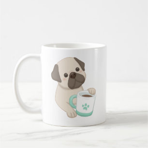 Niedliche Darstellung von Hunden und Tasse