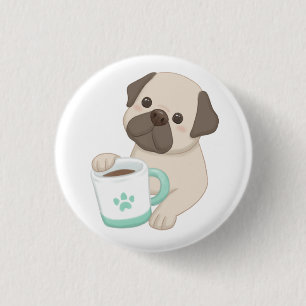 Niedliche Darstellung von Hunden und Tasse Button