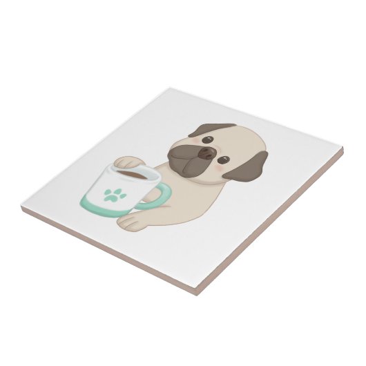 Niedliche Darstellung von Hunden und Tasse Fliese (Seite)