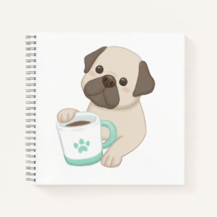 Niedliche Darstellung von Hunden und Tasse Notizblock
