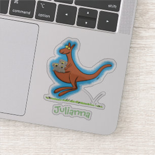 Niedliche Darstellung von Känguru und Koalas-Carto Aufkleber