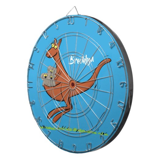 Niedliche Darstellung von Känguru und Koalas-Carto Dartscheibe (Vorderseite rechts)