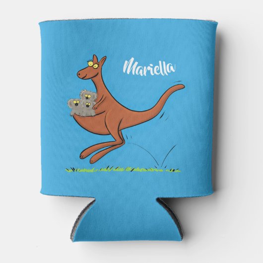 Niedliche Darstellung von Känguru und Koalas-Carto Dosenkühler (Vorderseite)