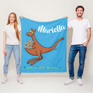 Niedliche Darstellung von Känguru und Koalas-Carto Fleecedecke