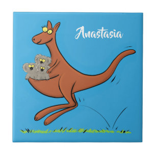 Niedliche Darstellung von Känguru und Koalas-Carto Fliese