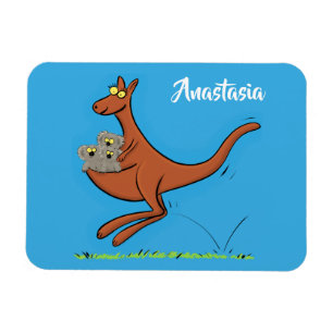 Niedliche Darstellung von Känguru und Koalas-Carto Magnet