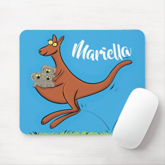Niedliche Darstellung von Känguru und Koalas-Carto Mousepad (Mit Mouse)