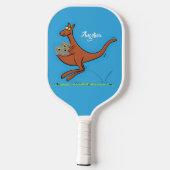 Niedliche Darstellung von Känguru und Koalas-Carto Pickleball Schläger (Rückseite)