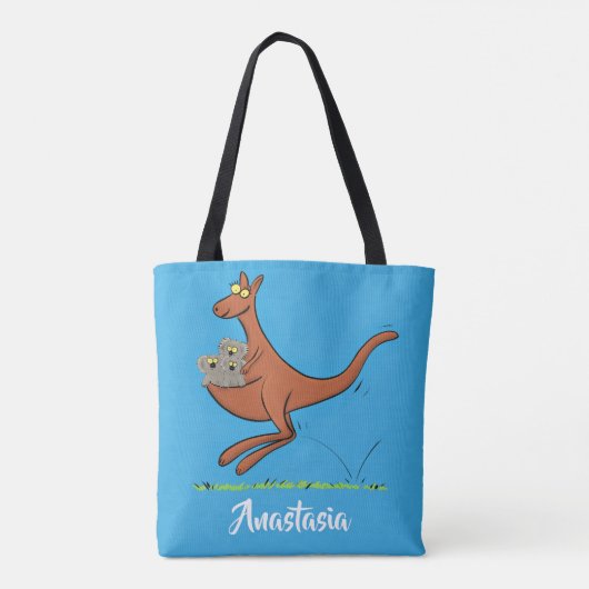 Niedliche Darstellung von Känguru und Koalas-Carto Tasche (Rückseite)