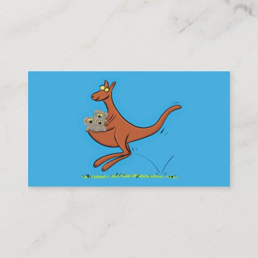 Niedliche Darstellung von Känguru und Koalas-Carto Visitenkarte (Rückseite)