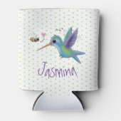 Niedliche Darstellung von Kolibris und Bienen-Cart Dosenkühler (Vorderseite)