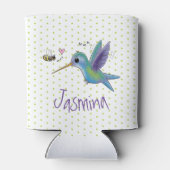 Niedliche Darstellung von Kolibris und Bienen-Cart Dosenkühler (Rückseite)