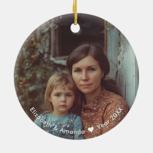 Niedliche Darstellung von Mutter und Kind | Mutter Keramik Ornament (Hinten)