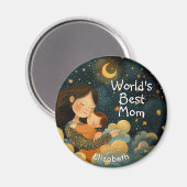 Niedliche Darstellung von Mutter und Kind | Mutter Magnet (Vorderseite/Rückseite)