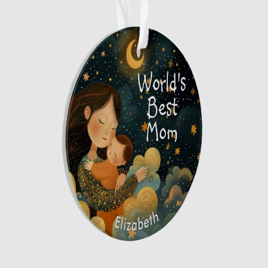 Niedliche Darstellung von Mutter und Kind | Mutter Ornament (Vorderseite)