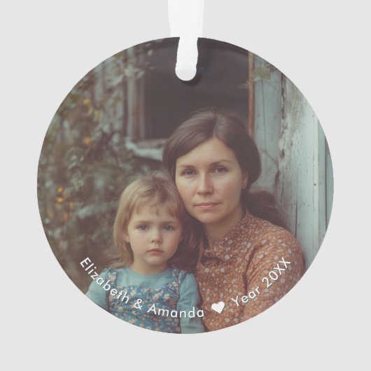 Niedliche Darstellung von Mutter und Kind | Mutter Ornament (Rückseite)