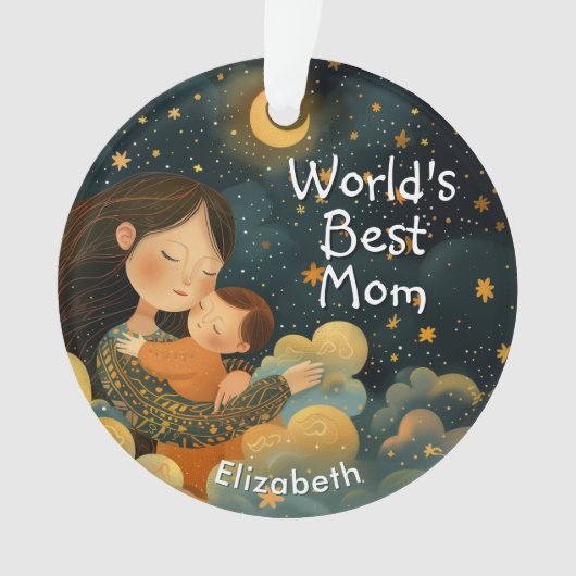 Niedliche Darstellung von Mutter und Kind | Mutter Ornament (Vorderseite)