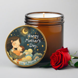 Niedliche Darstellung von Mutter und Kind   Mutter Runder Aufkleber