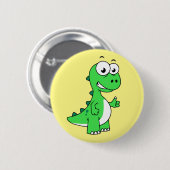 Niedliche Darstellung von Tyrannosaurus Rex. 2 Button (Vorne & Hinten)
