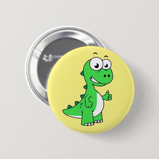 Niedliche Darstellung von Tyrannosaurus Rex. 2 Button (Vorne & Hinten)