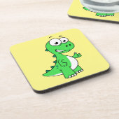 Niedliche Darstellung von Tyrannosaurus Rex. 2 Getränkeuntersetzer (Linke Seite)