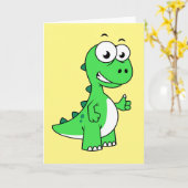 Niedliche Darstellung von Tyrannosaurus Rex. 2 Karte (Gelbe Blume)