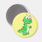 Niedliche Darstellung von Tyrannosaurus Rex. 2 Magnet (Vorderseite/Rückseite)