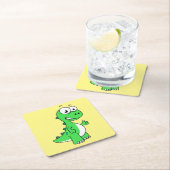 Niedliche Darstellung von Tyrannosaurus Rex. 2 Rechteckiger Pappuntersetzer (Vor Ort)