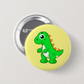 Niedliche Darstellung von Tyrannosaurus Rex. Button (Vorne & Hinten)