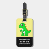 Niedliche Darstellung von Tyrannosaurus Rex. Gepäckanhänger (Vorderseite vertikal)