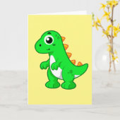 Niedliche Darstellung von Tyrannosaurus Rex. Karte (Gelbe Blume)
