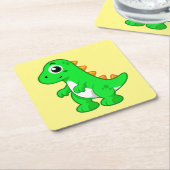 Niedliche Darstellung von Tyrannosaurus Rex. Rechteckiger Pappuntersetzer (angewinkelt)