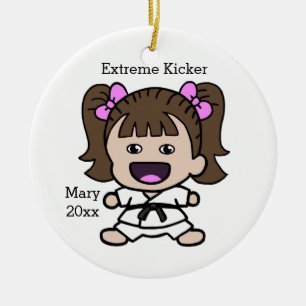 Niedliche das Karate-Weihnachtsverzierung des Keramik Ornament
