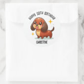 Niedliche Dashound Birthday Party bevorzugt Runder Aufkleber (Tasche)