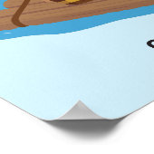 Niedliche Decke des Schiffskapitän Boy Ocean Raft  Poster (Ecke)