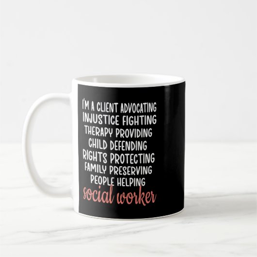 Niedliche Definition der Sozialarbeiter Monat Kaffeetasse (Links)