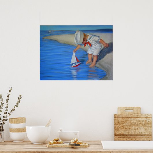 Niedliche Dekoration Art Beach Poster, Sailor Boy (Küche)